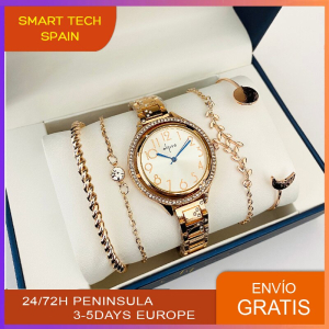 Gift Horloge & Armbanden Pack 5 Pcs San Valentin Gift Voor Vrouwen Luxe Gift Voor Vriendin Gift Voor Meisje Armband zilver