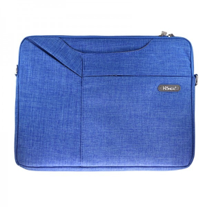 Gewatteerde Rits Stof Tas Voor Laptop Tablet 13 "-14" Lichtblauw