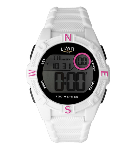 Vrouwen Horloge En Wit Digitale Man "Limiet Digitale Chronograaf" Quartz, Dompelpompen 100M, siliconen Band, Digitale Horloges.