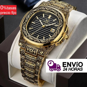 Onola Retro Top Luxe Quartz Horloge Mannen Waterdichte Armband Horloge Fashion Casual Classic Golden Kalender