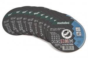 METABO (10 stuks) 125 x 1 mm doorslijpschijf voor RVS geleverd in opbergblik